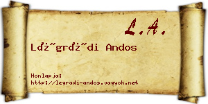 Légrádi Andos névjegykártya
